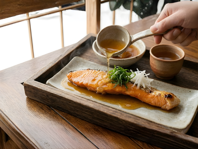 Món ăn Nhật với rượu mơ làm sốt