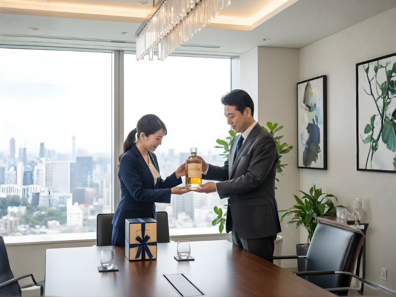 Người trao rượu lịch sự tại không gian công sở