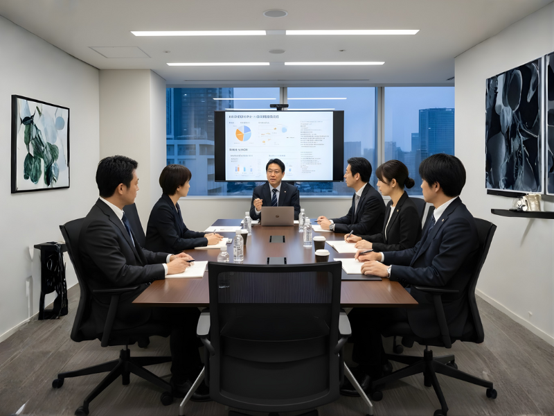 Nhân viên chia nhóm họp trước giờ làm