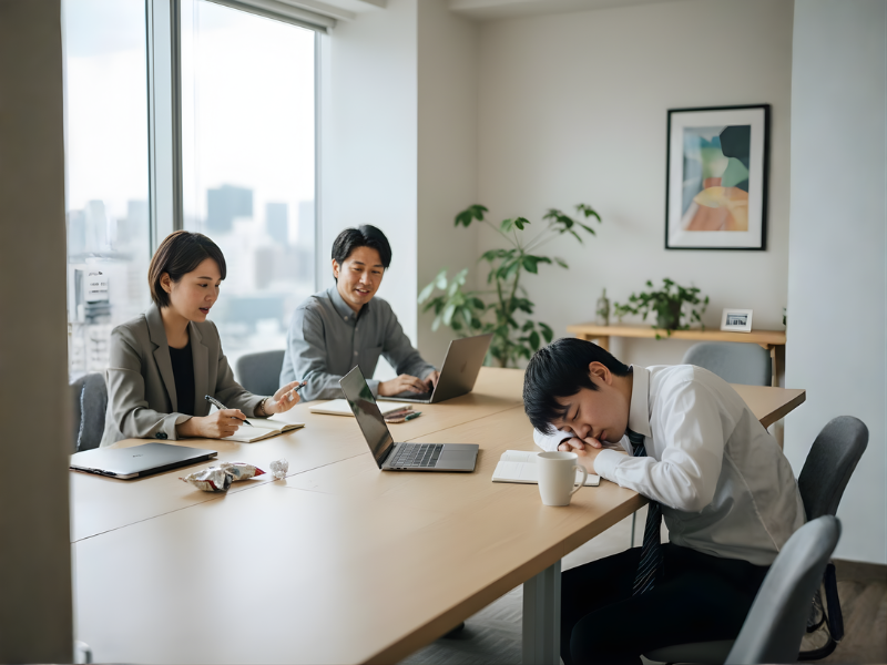 ngủ gật tại văn phòng