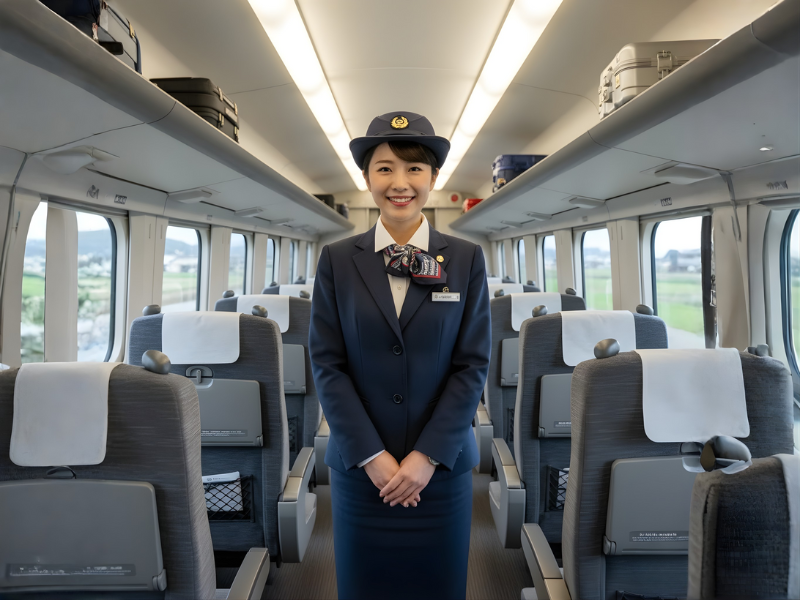 nhân viên tàu chào đón nồng nhiệt khách hàng