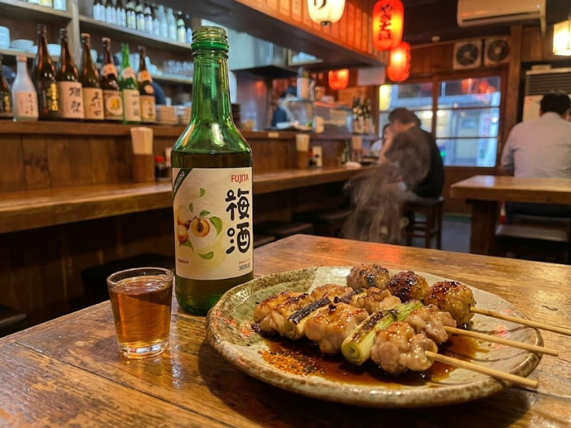Combo rượu mơ Fujita và đồ nhắm Otsumami chuẩn vị Nhật