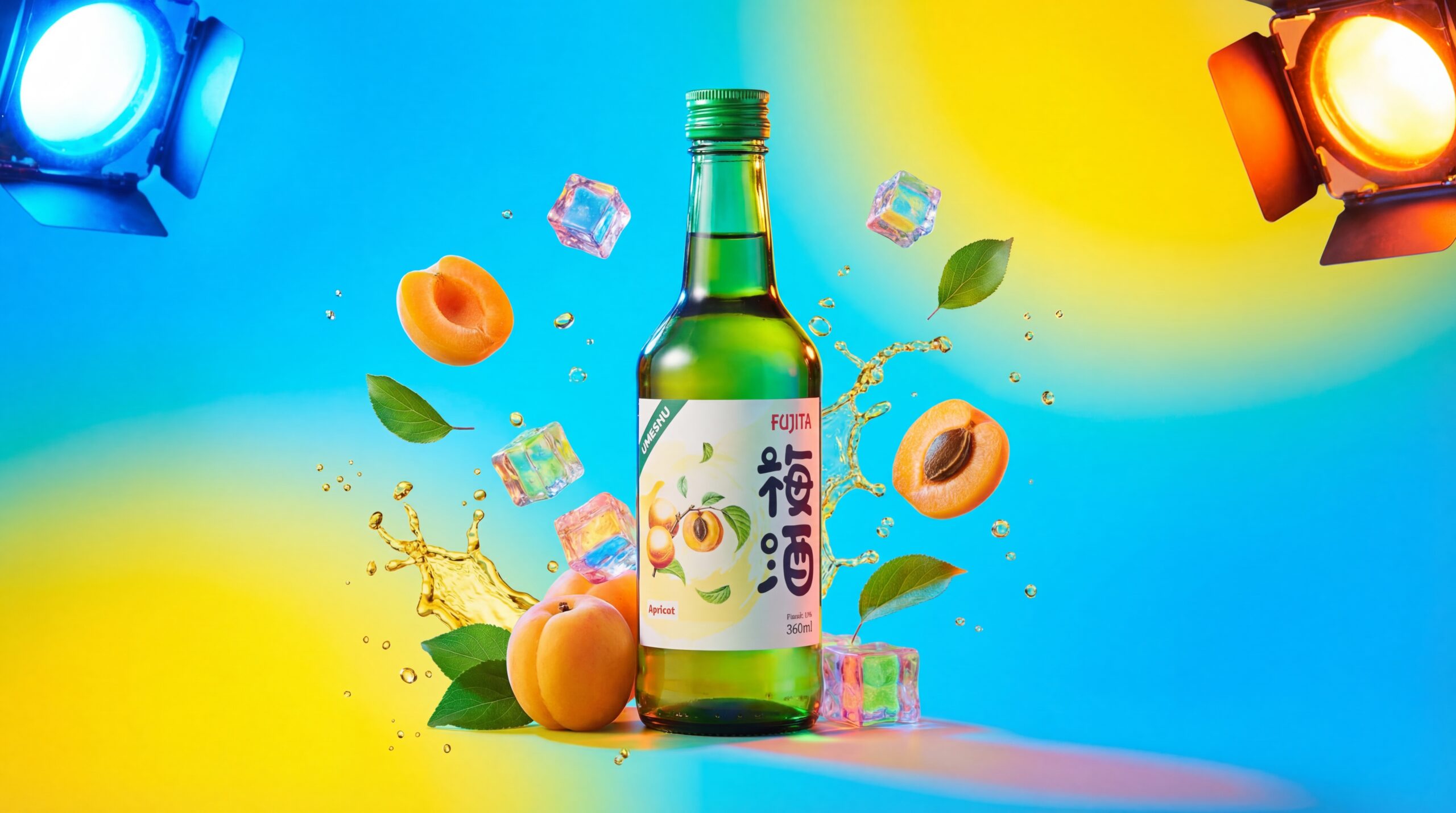 chai rượu fujita màu xanh lục phong cách tươi trẻ